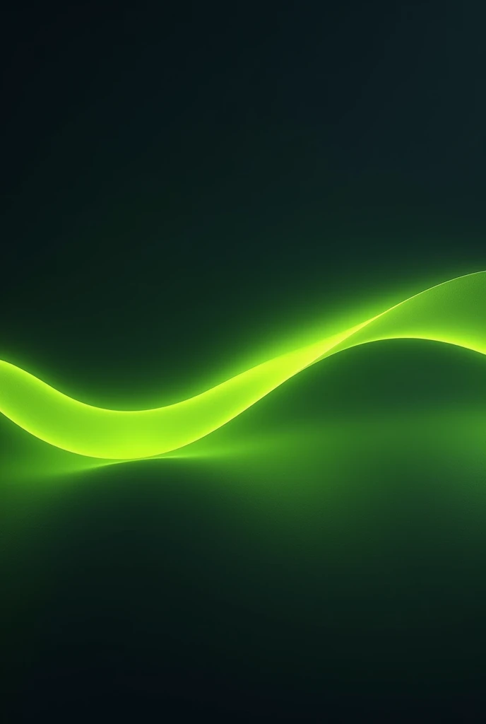 A minimalistic and futuristic wallpaper design with a dark grey background and a glowing neon lime green solid wave. The wave occupies the lower half of the screen and is positioned at the top. The wave has a smooth, flowing motion. The overall design has a clean, modern aesthetic.