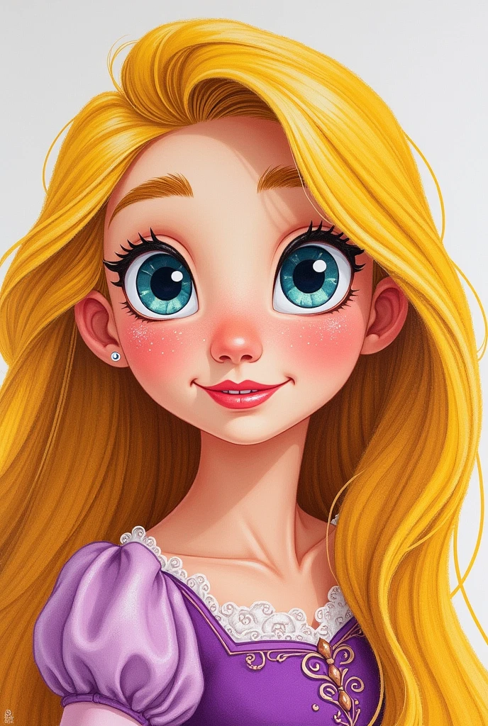 (Rapunzel de Disney portrait in crayon