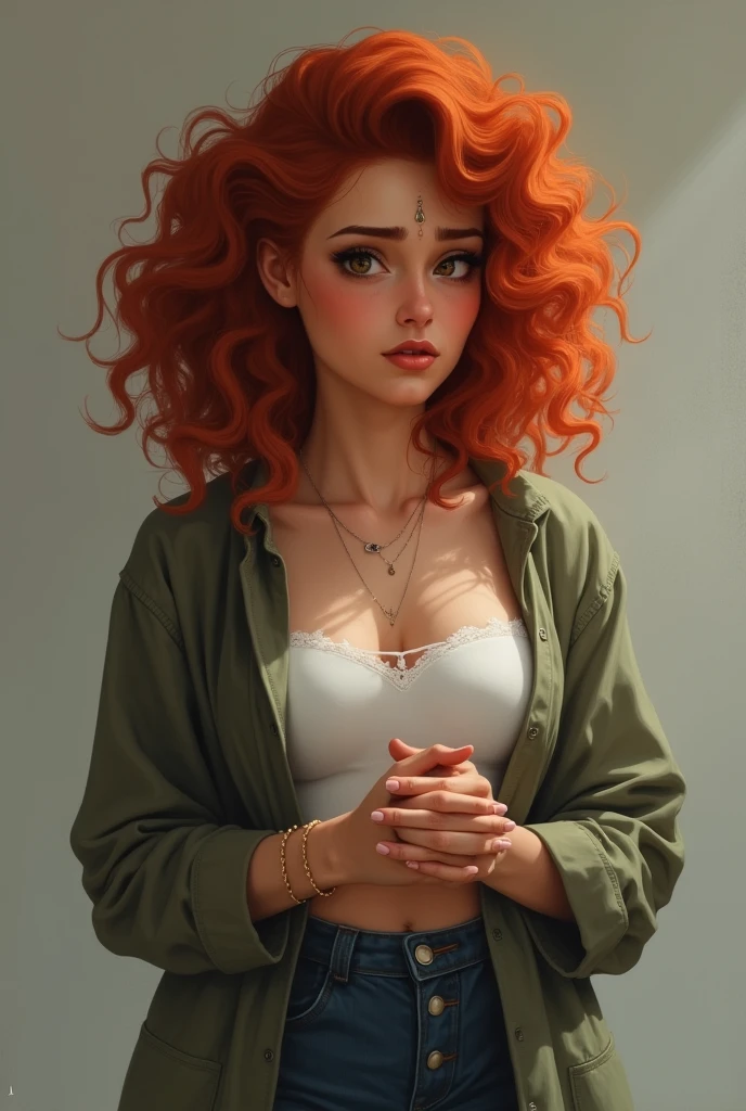 Breen is an insecure and introverted woman who has lived her whole life being in the shadow of an overbearing mother, had red curly hair , fit body strong and curvy figure