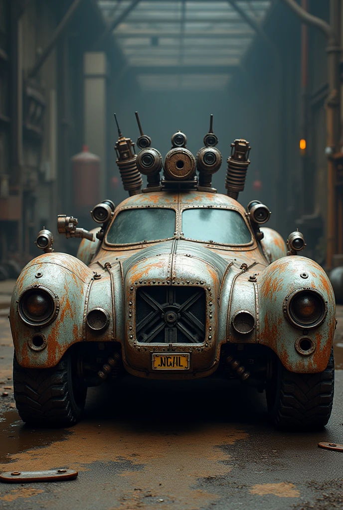 Rustic style armored and weaponized Batmobile