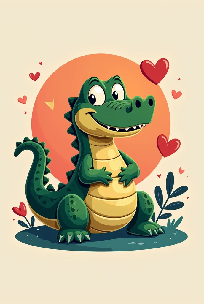 Big crocodile , logo type , Love and friendship , YoloX , smiling