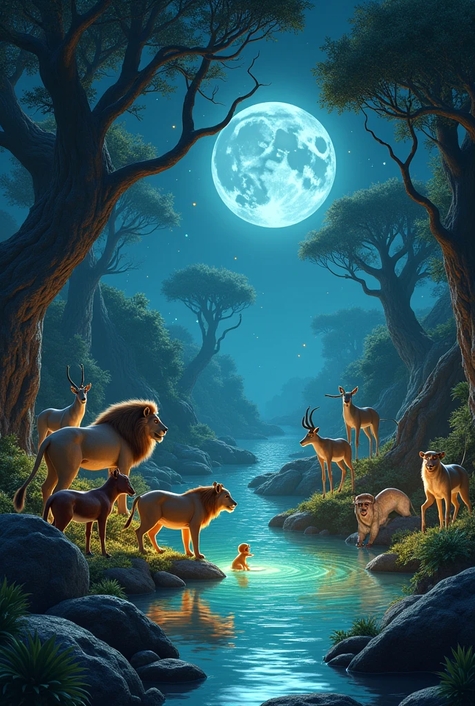 Hello night all animal Come to jadui tilas realistic