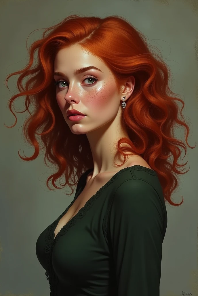 Breen is an insecure and introverted woman who has lived her whole life being in the shadow of an overbearing mother, had red curly hair , strong and curvy figure, with freckles