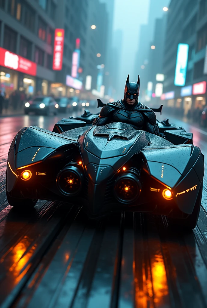 Batman Batmobile with weapons and futuristic style armor