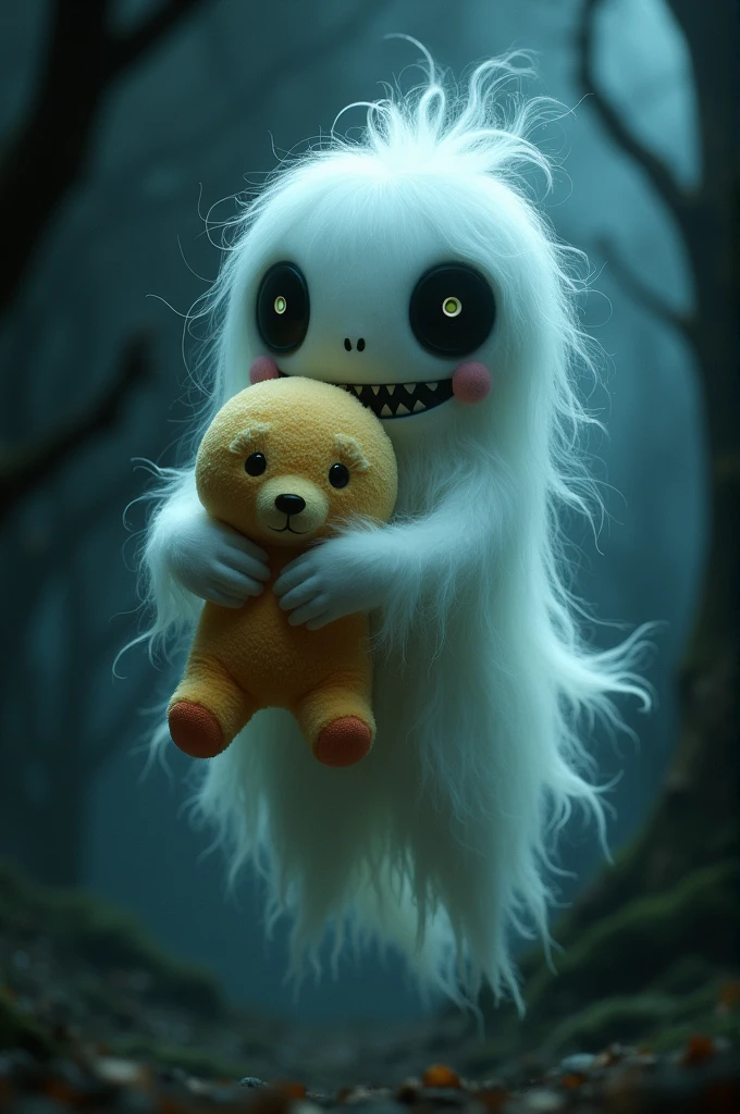 Boo holding a Solivan stuffed animal