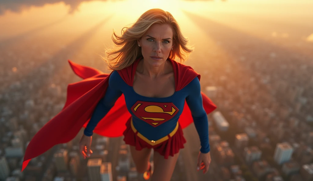 Supergirl Julie Hagerty(((very beautiful old Supergirl (((1984s costume))); Julie Hagerty))) Super old woman Julie Hagerty full body; stretched in the air; confident, powerful, indestructible, attractive; big and firm chest, floating high above the city, sunlight streaming through the clouds, dramatic pose, cinematic lighting, colorful cityscape below, gritty urban environment, intricate details, hyper-realistic, 8k, cinematic, dramatic, grandiose, superhero, flying, cape flowing, muscular, confident, powerful, determined expression, glowing eyes, lens flare, volumetric lighting, cinematic camera angle, dramatic shadows and highlights, photorealistic, vibrant colors, highly detailed, masterpiece