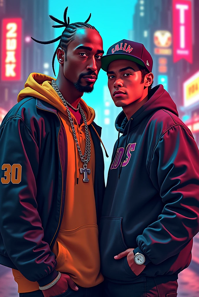 El rapero 2pac con al streamer quackity