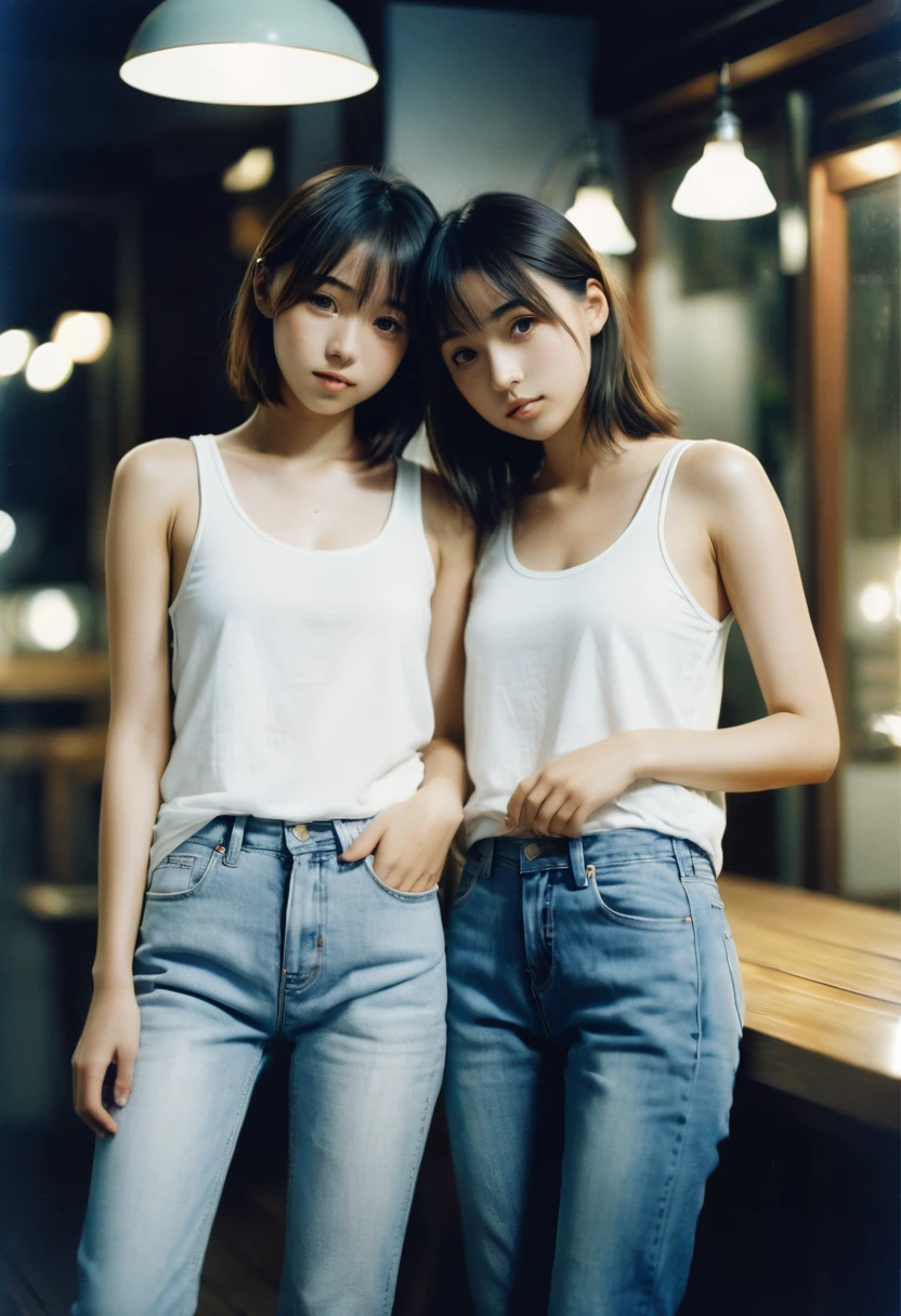 (Best Quality:1.1)..((Ultra-high resolution:1.1)).((Photorealistic photography:1.4)、(Raw photo),(8k)、(High definition RAW color photos professional photography)、(whole body)、(Portrait)、(Photos that look like they belong in a photo book)、(((Bob Cut、halter top、Denim shorts、Cinematic Light、Full Body Shot、Medium Hair、Sunlight、looking down)))