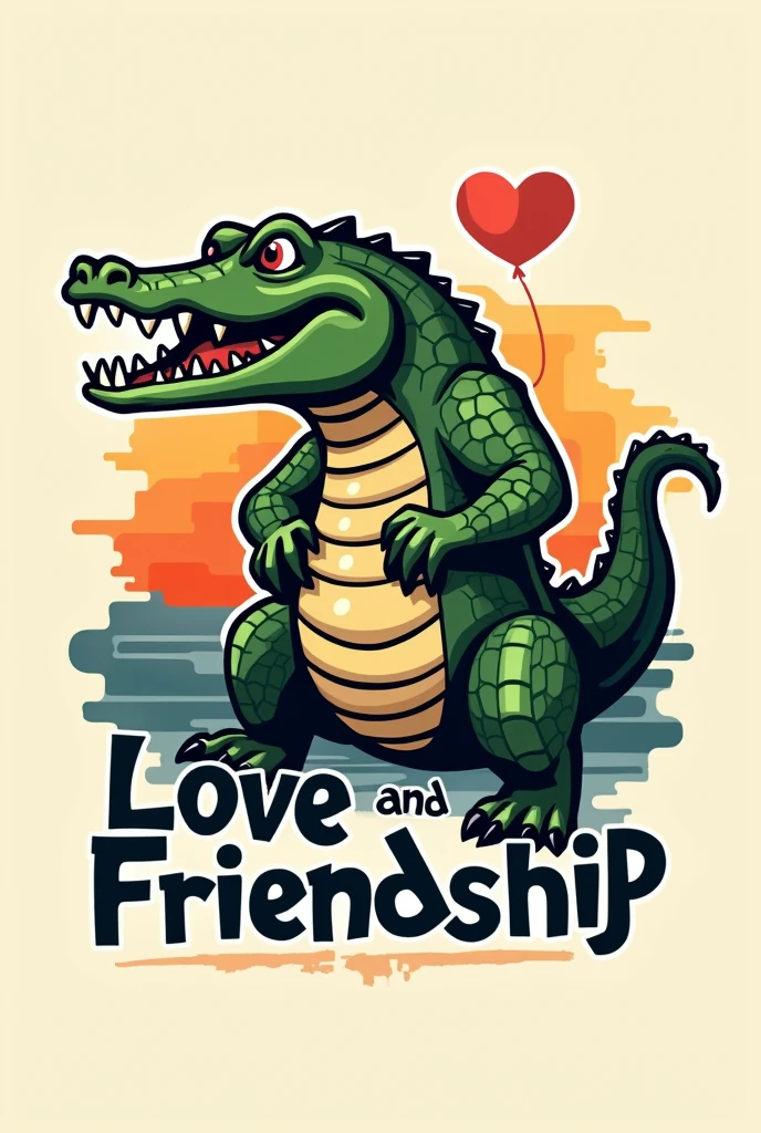 Big crocodile , logo type , Love and friendship , titulo Love and friendship YoloX