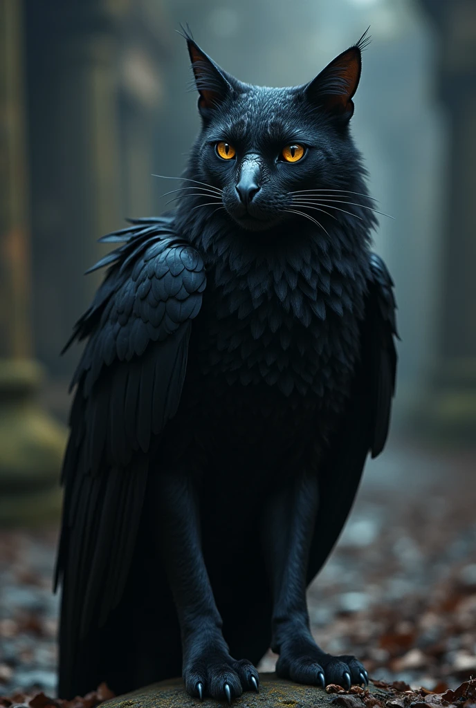 Raven-Cat hybrid fusion incredible body ultra HD high resolution 4K 
