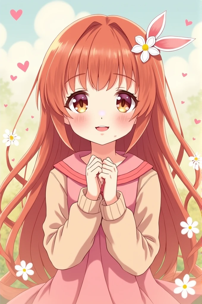 A anime girl with cute look 