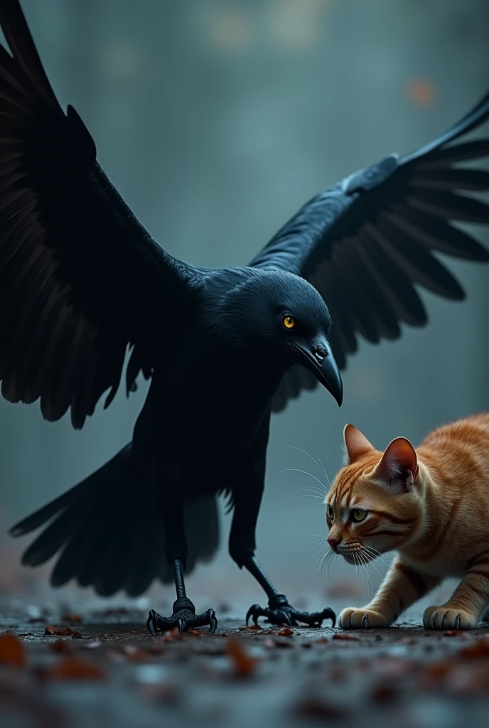 Raven and Cat fight scene ultra HD high resolution 4K