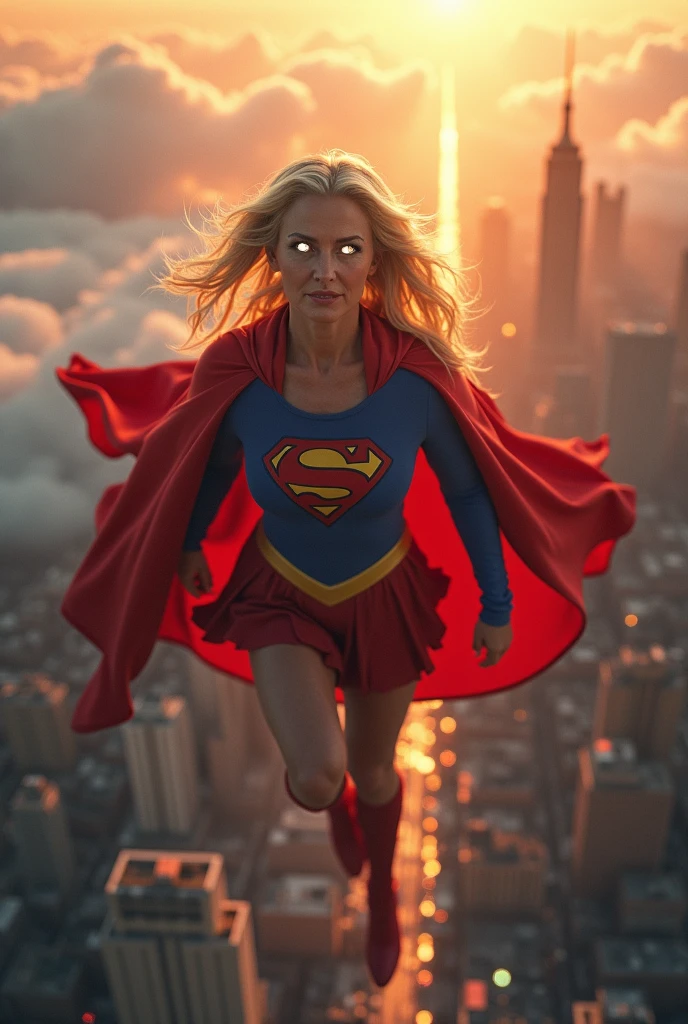 Julie Hagerty(((very beautiful old Supergirl 1984s (((1984s costume))); Julie Hagerty))) Super old woman Julie Hagerty; full body; stretched in the air; confident, powerful, indestructible, attractive; big and firm chest, floating high above the city, sunlight streaming through the clouds, dramatic pose, cinematic lighting, colorful cityscape below, gritty urban environment, intricate details, hyper-realistic, 8k, cinematic, dramatic, grandiose, superhero, flying, cape flowing, muscular, confident, powerful, determined expression, glowing eyes, lens flare, volumetric lighting, cinematic camera angle, dramatic shadows and highlights, photorealistic, vibrant colors, highly detailed, masterpiece