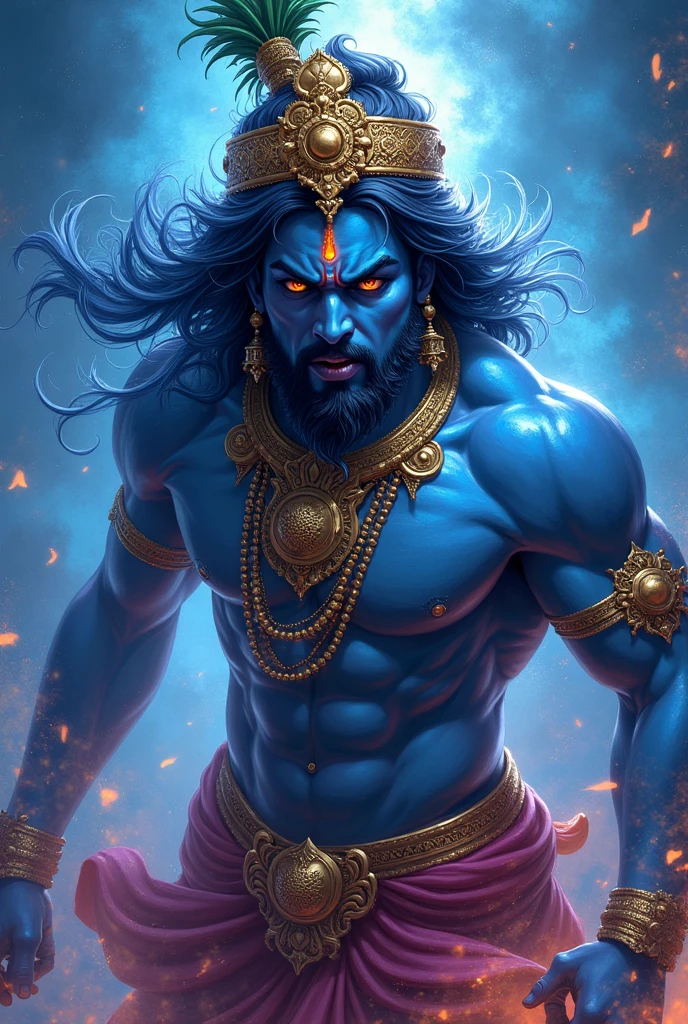 Lord Krishna with his angry mood