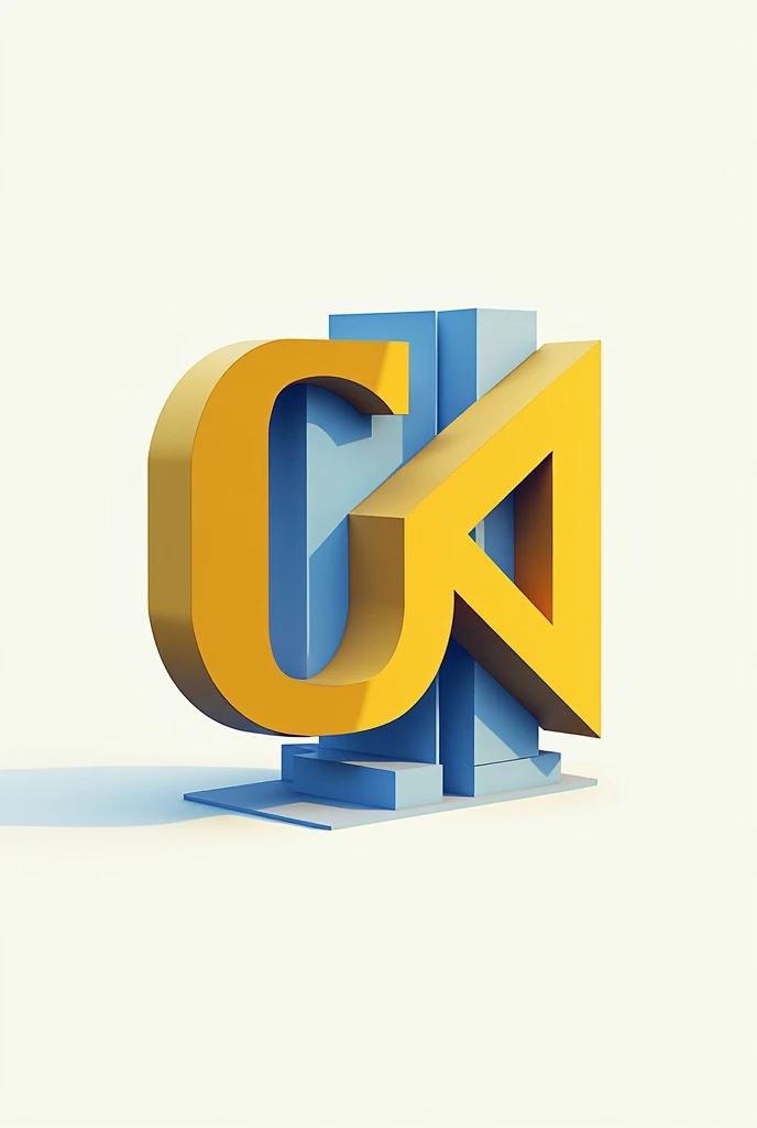 Create a university logo for the word CAauUs using the colors blue and yellow and that refers to architecture and urban planning