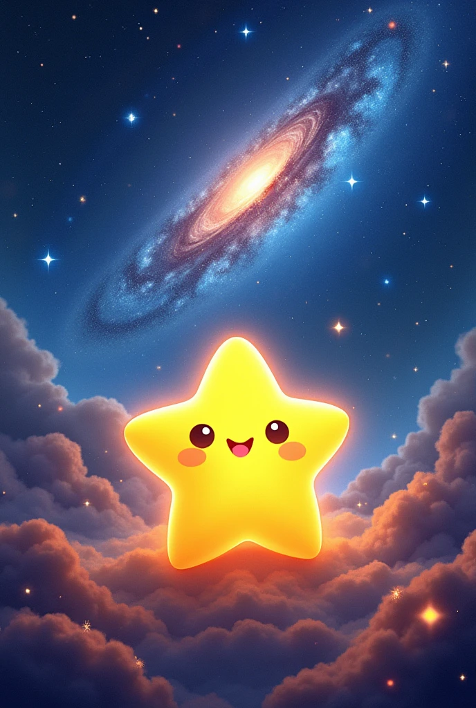 Milky Way background only cute bright yellow