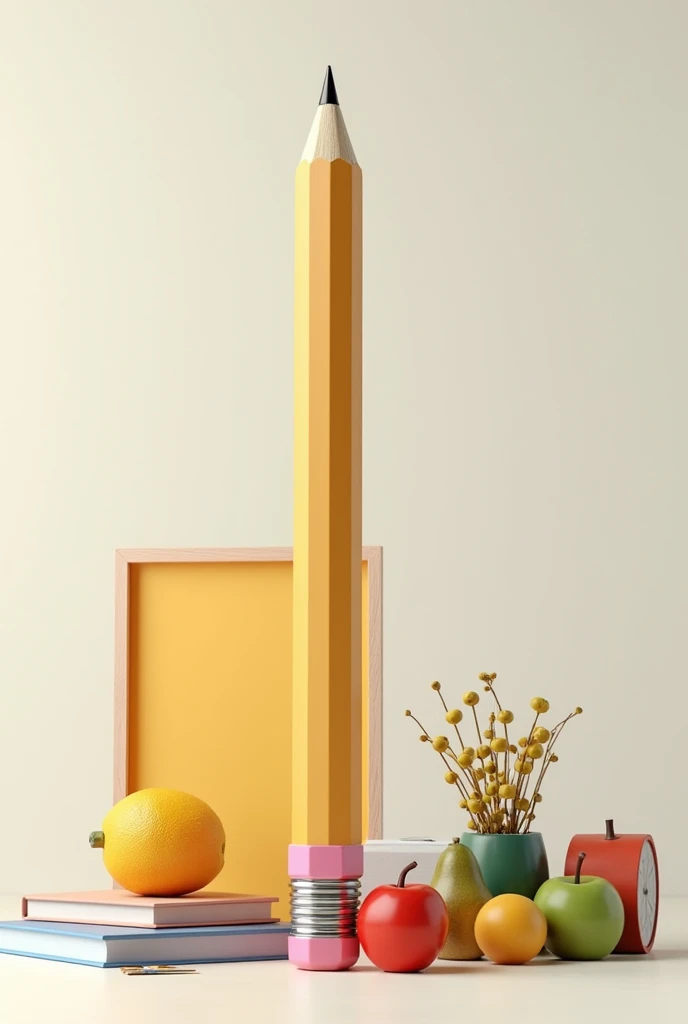 Create various study articles, They have to be in 3D modeling and animated, create a big pencil, A laptop, a desk, and some fruits