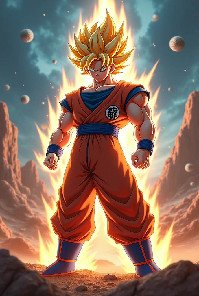 Create a Goku image with epic effects 