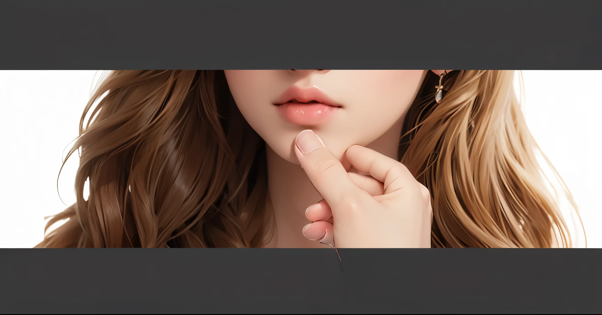 hand,正确的hand,close up,正确的hand,Realism,hair,hand捏下巴,Lips,