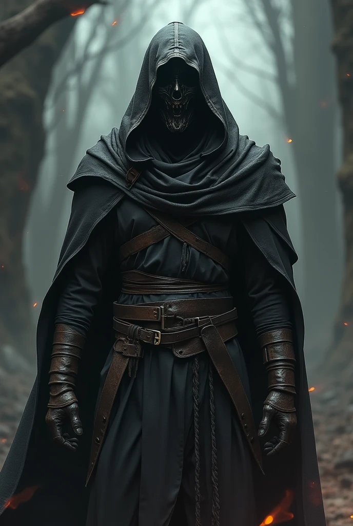 Diablo 4 Rogue on hood + full skull mask