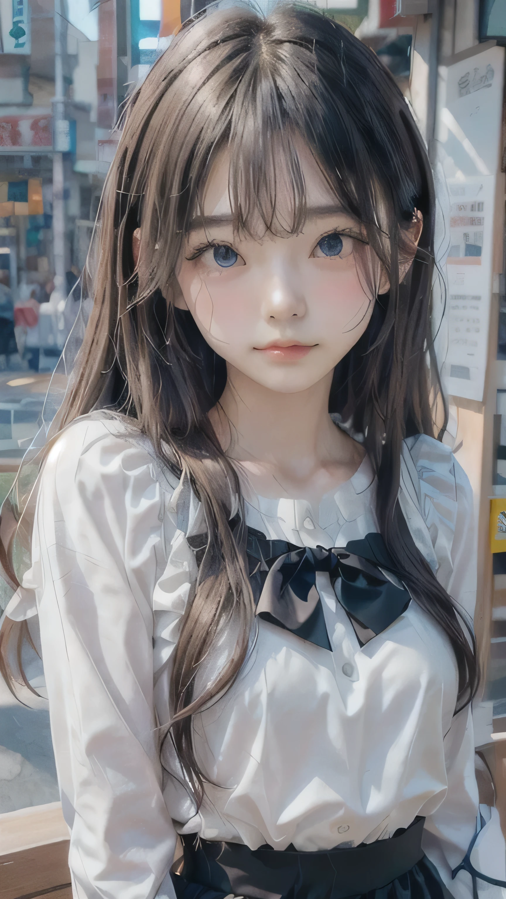 face、from the front、Black and White、Blonde、Monotony、Paper Cut、woman、童face、Long Hair, side lock hair