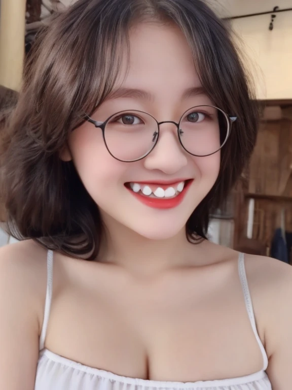 ((best quality)), realistic, Optical Realism, realistic, high resolution, beautiful, Young face,20 years old,chubby girl, white skin, Pale skin,smile, gigantic colossal breasts:1.3, Fighting posture, Looking at the camera, (detailed face), long wavy hair, blonde hair, (Wear white bikini), half figure, half body shot,