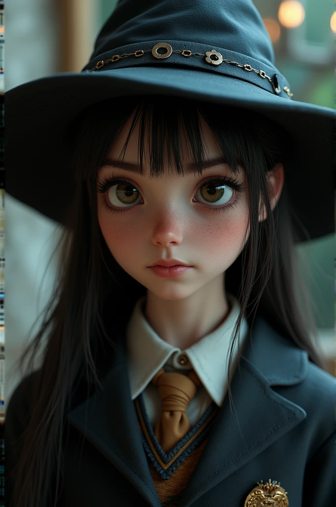Create a girl looking like in Harry Potter
Face shape oval
Eye shape almond
Eye angle upturned eye size average eye distant average eyelid double lid eyebrow shape straight eyebrow distance far apart eyebrow thickness average eyebrowthinness normal eyebrow shortness normal lip shape heavy lower lip nose with average nose length average flat cheekbone