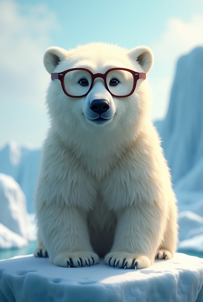 polar bear wearing glasses