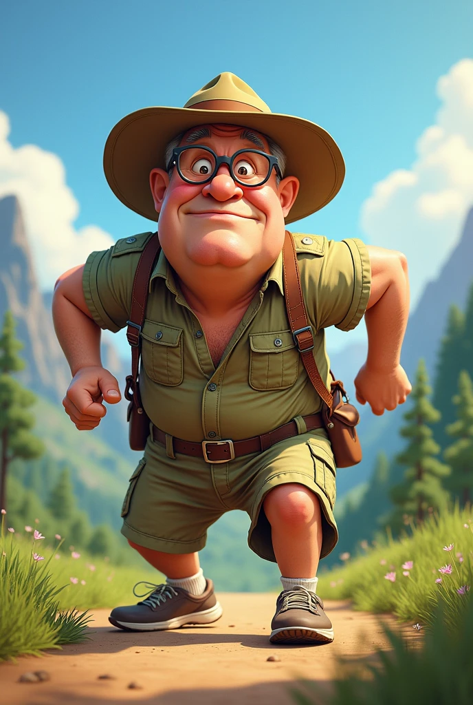 CHARACTER CARL FROM THE MOVIE UP IN SPORTSMAN MODE IN CARTOON FORMAT