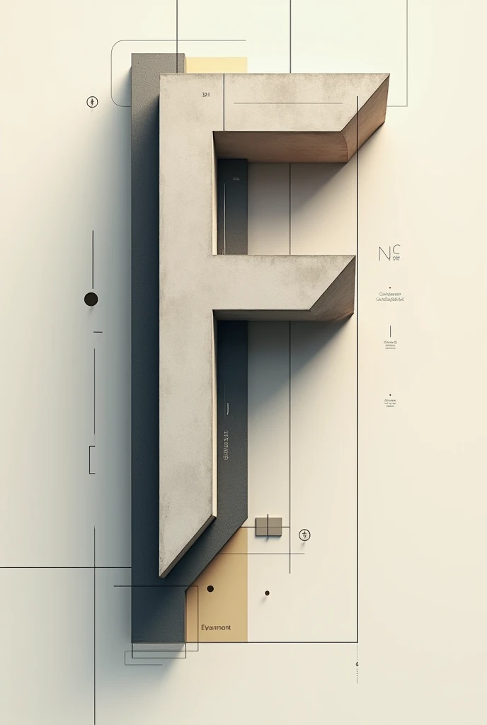 create a 2d composition using the letter 2 f (architecture)