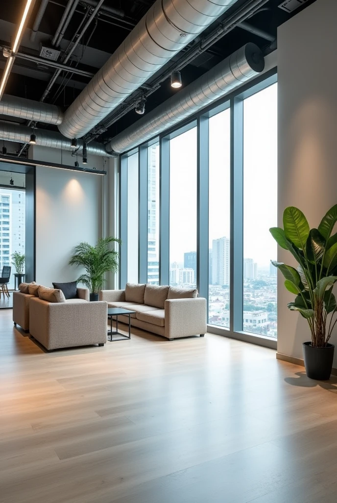 Design a poster advertising a large empty office floor area of 500m2 in a class A building in Ho Chi Minh City, furnished for rent, Contact 0782 830 002 ( Sacred )