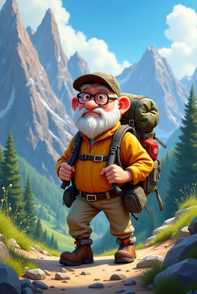 CHARACTER CARL FROM THE MOVIE UP IN SPORTSMAN MODE IN CARTOON FORMAT BASIC