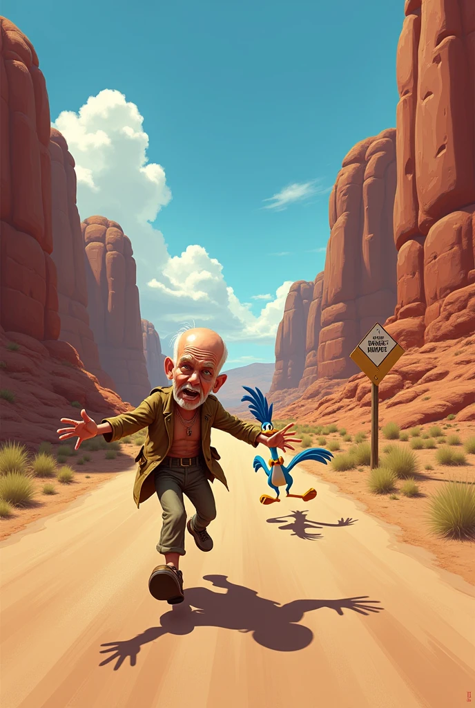 Looney Tunes Road Runner Old Man with Bald Head