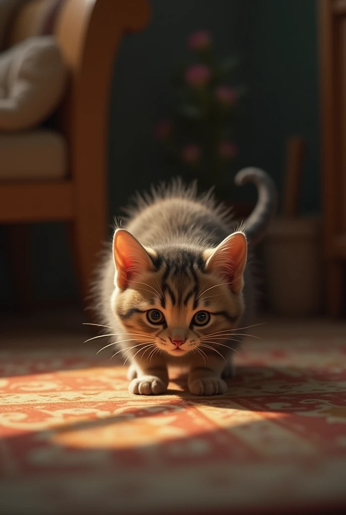 Little cate eating mouse