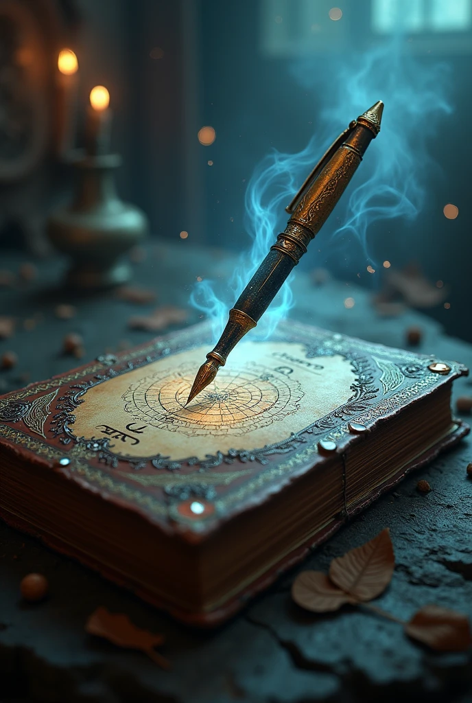 Pen and mystical book