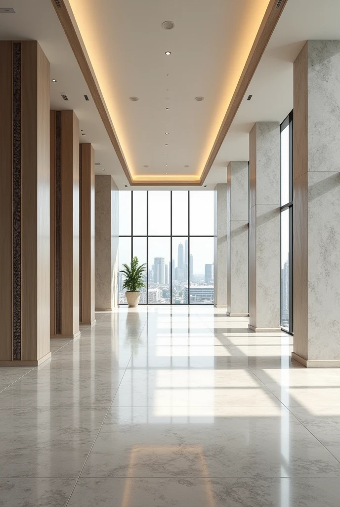 A large, empty, bare floor office of 500m2 in a luxury building in Ho Chi Minh City for rent