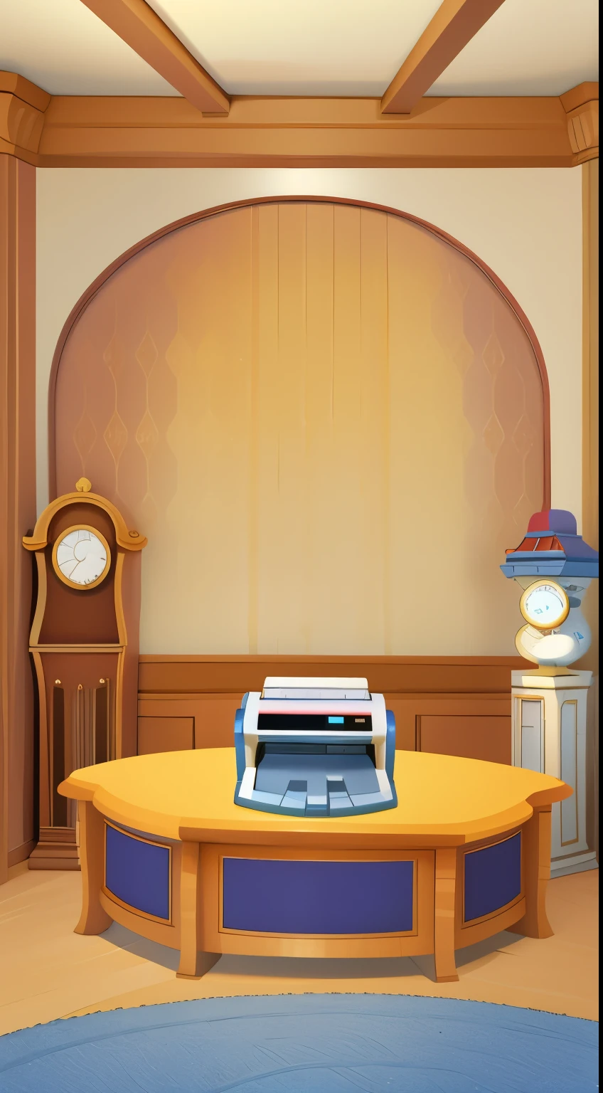(masterpiece), (best quality), (Extremely detailed),A scene,Game scene,office,table,carpet,bell,wall,table,Exquisite,Textured repeating wallpaper,Exquisite,European and American style,Hard Surface,simple,Cash registers,桌上有Cash registers,Reasonable,detail,meticulous,Perfect,Perfect的光影,Illustration style,Use bright colors,With realistic proportions and textures,Hand Painted, Full of energy, Movie Lighting, masterpiece, 8K