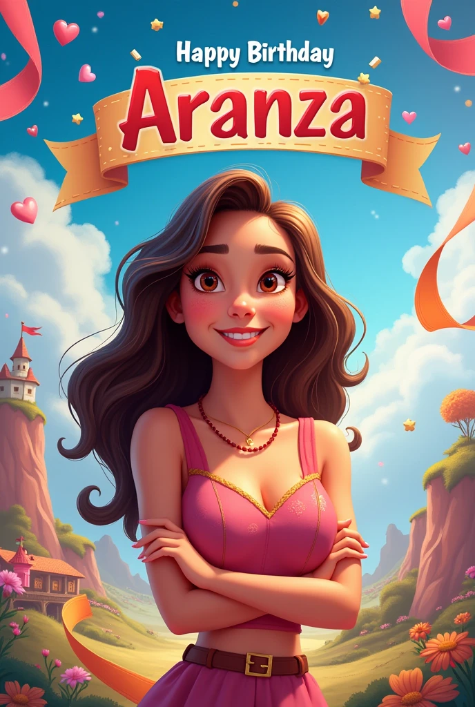 Create a Disney poster of Aranza who turns 28