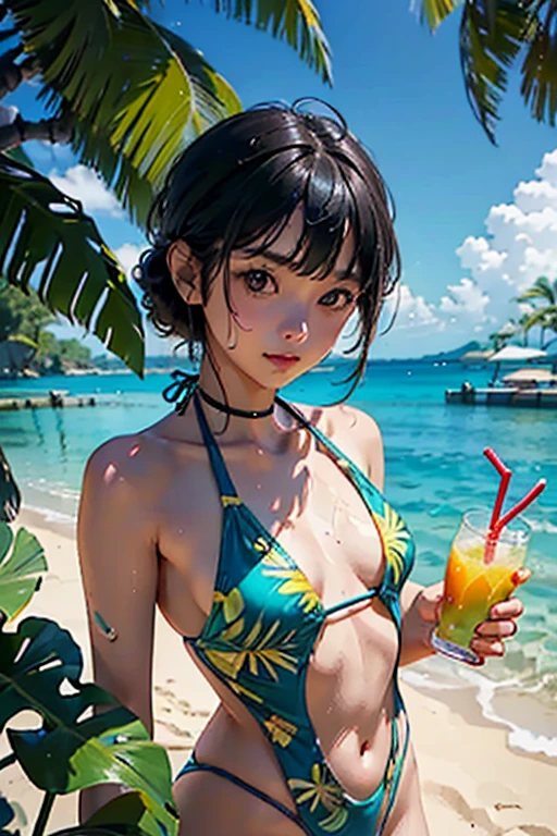 (Party by the pool:1.2)、(Fun atmosphere、Lively:1.2)、(3 people:1.4)、Beautiful Japanese Woman、(3 peopleの女性)、20-year-old、(whole body)、((Tropical Drinks、juice、Holding a soft serve ice cream))、(Detailed depiction of a beautiful face)、(Happy smile)、Small breasts、Slim figure、Medium Short Hair、semi-long、Hair Bun、Wet 水着、bikini、モノキニbikini、A pareo skirt with bold ethnic patterns and plenty of primary colors、Realistic Skin、Wet、whole body、No zoom、No close-ups、Cinematic Light、Tropical Colors、((Blank Background))、((White Background))、(Highest quality, masterpiece, High resolution)、(Anime Art 4k)、
