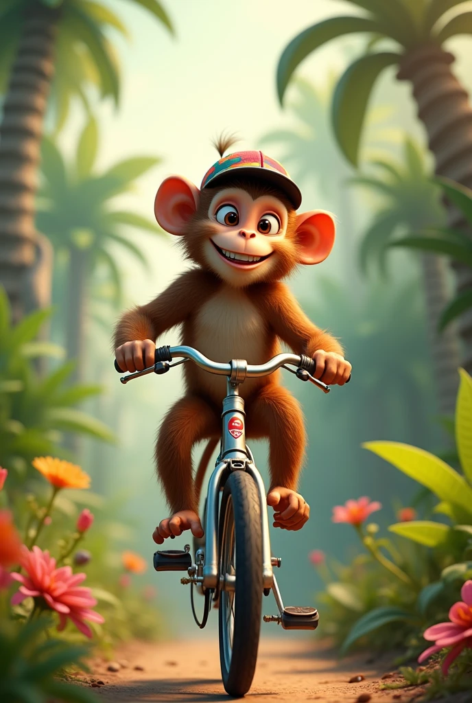 Monkey on bicycle