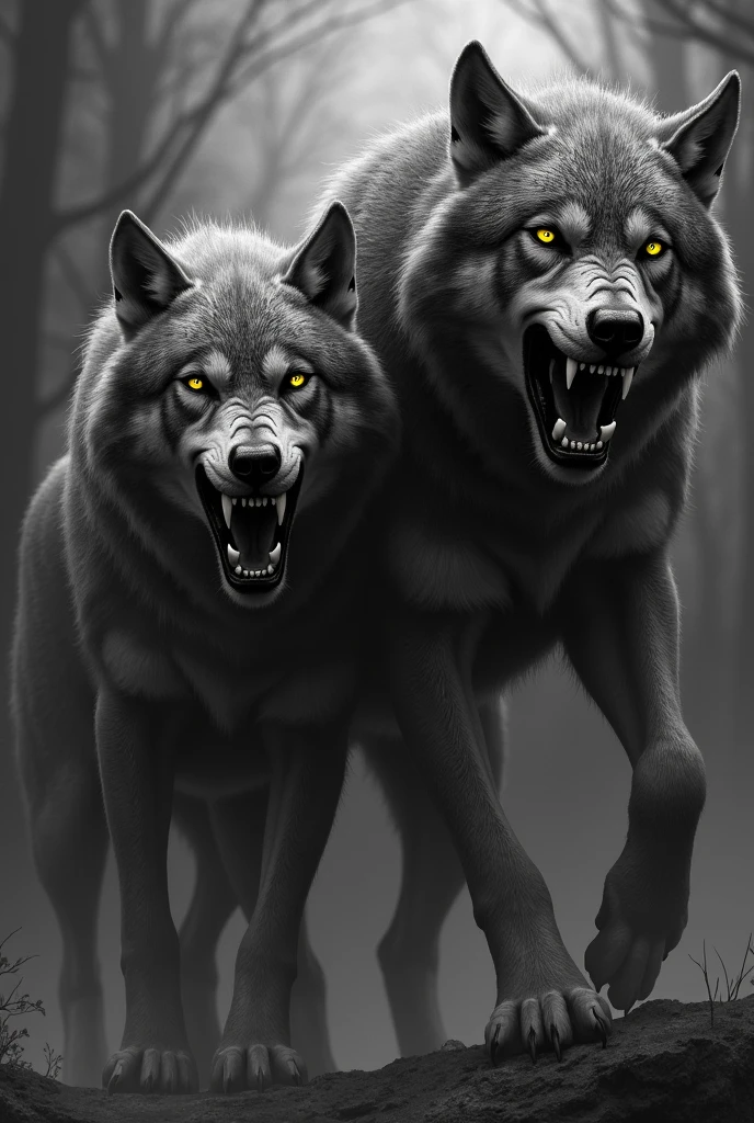 lobos, black andwhite, anger, muka