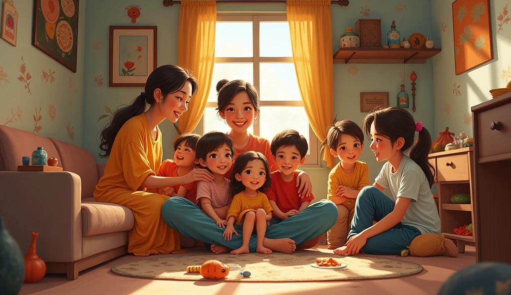 One room mother and father two daughter and eaight son