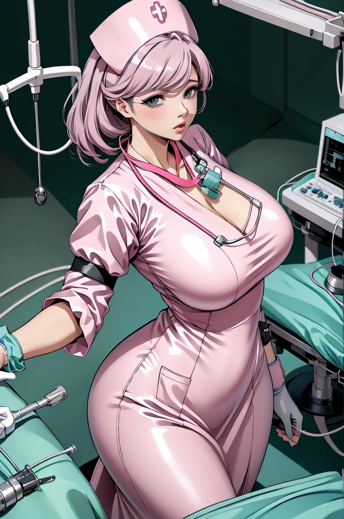 nurse uniform,hospital, latex nurse suit,nurses,busty,elbow gloves,labcoat,black hair woman,pink eyes , gigantic ,medical instruments,asian nurse,two nurses,speculum,examination room,oversize ,big ass ,strap on, lay on table ,legs spreaded,giving birth,gyno chair , dentist,Milf,latex,pink uniform,oversize breasts