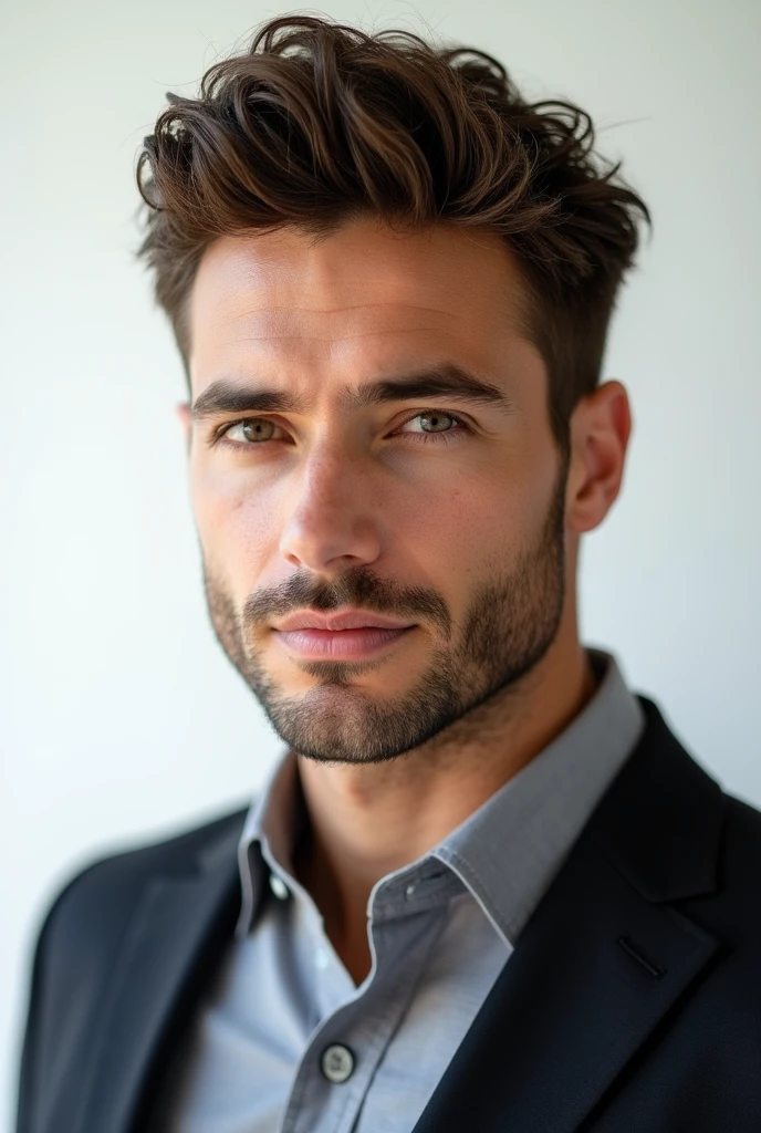 Handsome guy's photo on white background