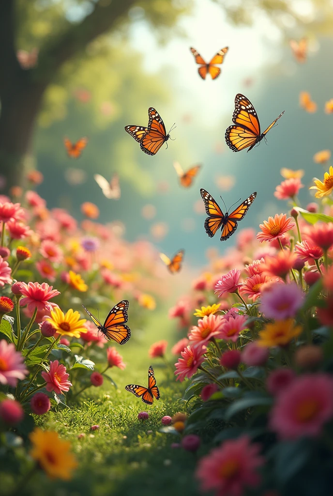 If the flowers are in full bloom，Butterflies come