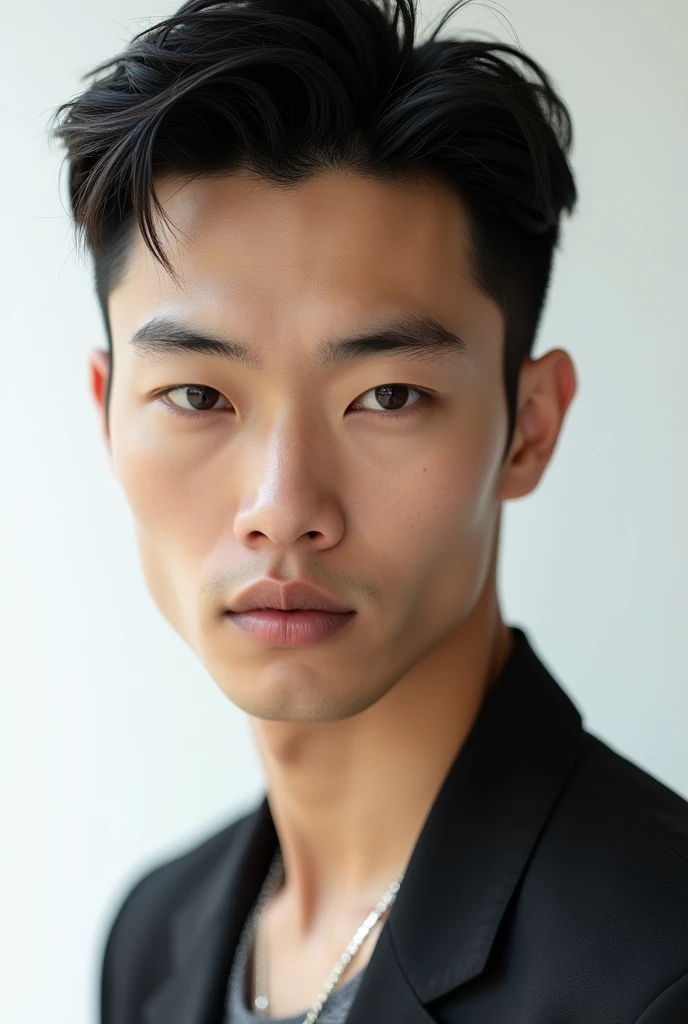 Chinese handsome guy white background photo