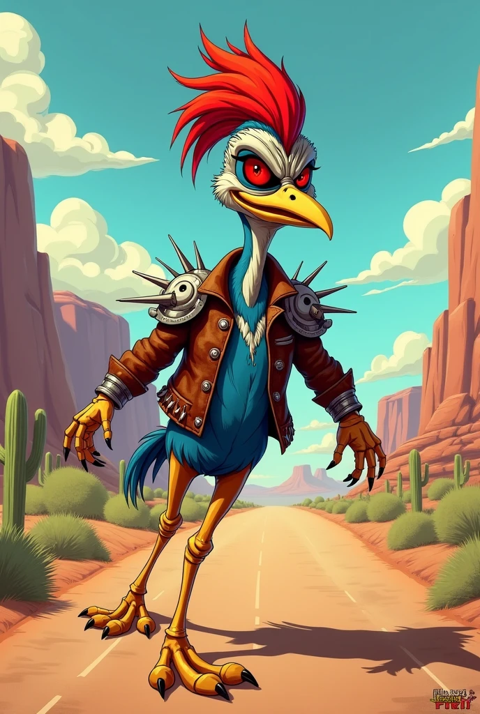 Looney Tunes Roadrunner dressed as Iron Maiden's Eddy