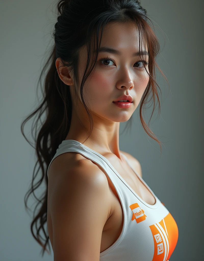 (Photorealism:1.2), beautiful woman, National badminton team player, korea