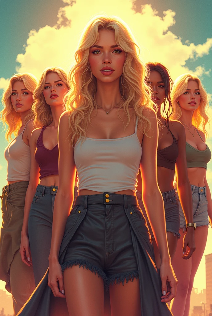 cover for a podcast that says: “blondes in full force” (Explanatory words)