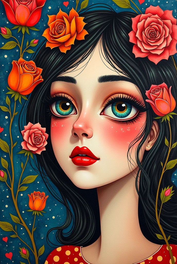(style of Oskar Kokoschka:1.2),(abstract expressionism art:1.2),girl,plants,love,rose for eyes,bright color theme,colorful,visually stunning,beautiful,gorgeous,emotional,intricate,perferct shading